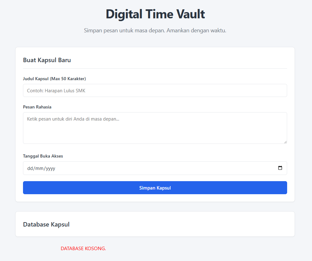 Digital Time Vault CRUD local